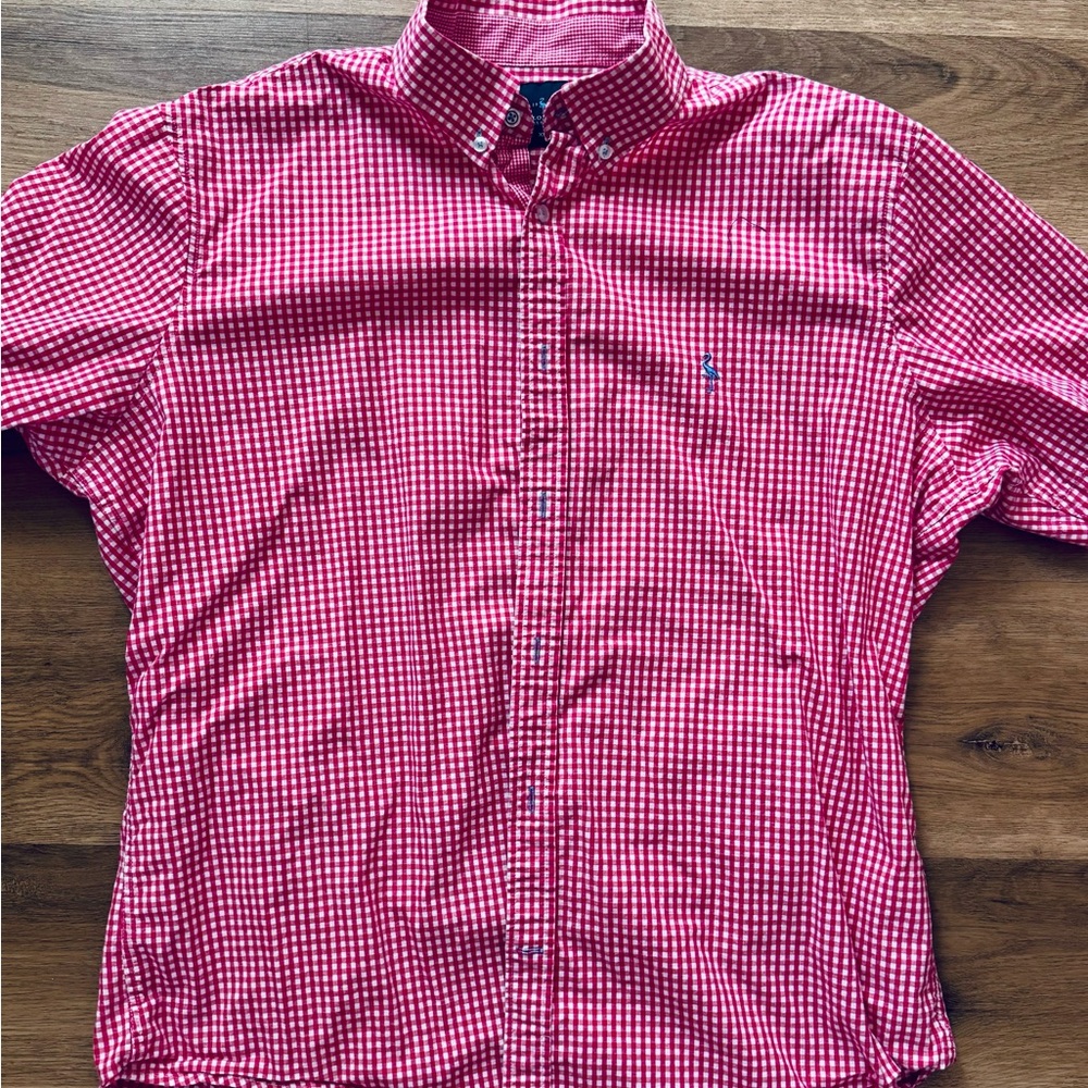 Men's Pink Gingham Button-Down Shirt
